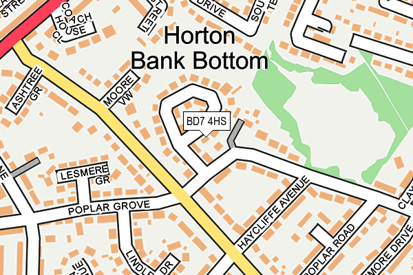 BD7 4HS map - OS OpenMap – Local (Ordnance Survey)