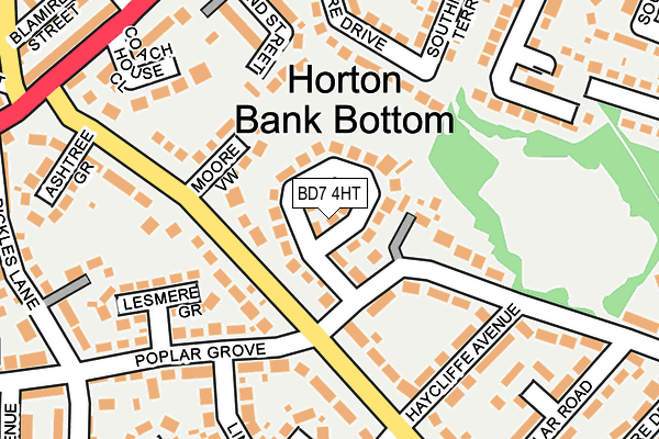 BD7 4HT map - OS OpenMap – Local (Ordnance Survey)