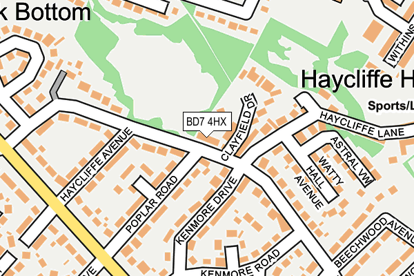 BD7 4HX map - OS OpenMap – Local (Ordnance Survey)
