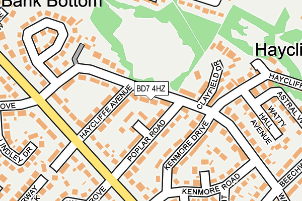BD7 4HZ map - OS OpenMap – Local (Ordnance Survey)