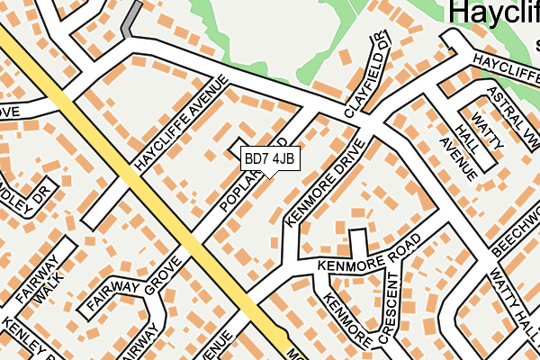 BD7 4JB map - OS OpenMap – Local (Ordnance Survey)