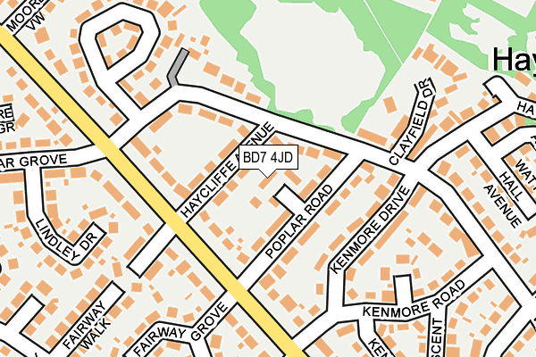 BD7 4JD map - OS OpenMap – Local (Ordnance Survey)