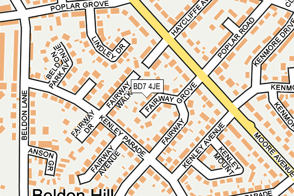 BD7 4JE map - OS OpenMap – Local (Ordnance Survey)