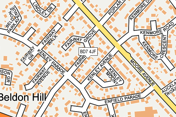 BD7 4JF map - OS OpenMap – Local (Ordnance Survey)
