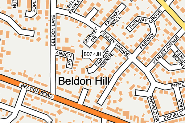BD7 4JH map - OS OpenMap – Local (Ordnance Survey)