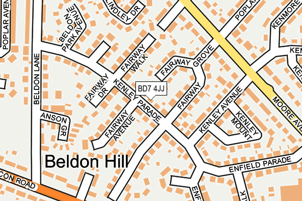 BD7 4JJ map - OS OpenMap – Local (Ordnance Survey)