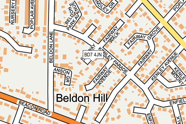 BD7 4JN map - OS OpenMap – Local (Ordnance Survey)