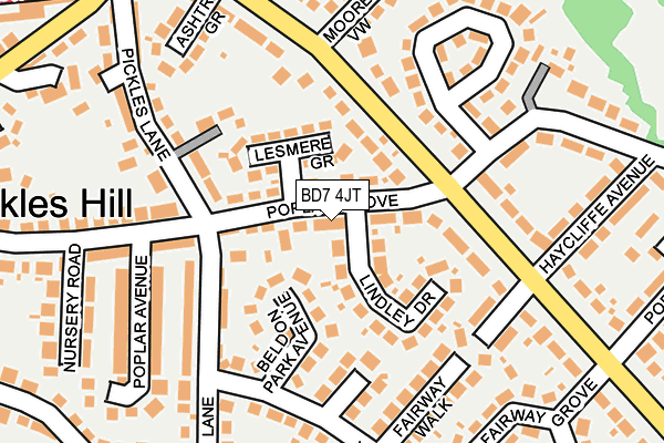 BD7 4JT map - OS OpenMap – Local (Ordnance Survey)
