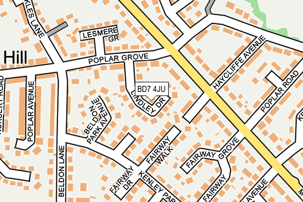 BD7 4JU map - OS OpenMap – Local (Ordnance Survey)