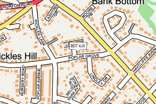 BD7 4JX map - OS OpenMap – Local (Ordnance Survey)