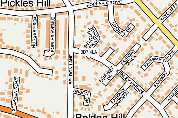 BD7 4LA map - OS OpenMap – Local (Ordnance Survey)