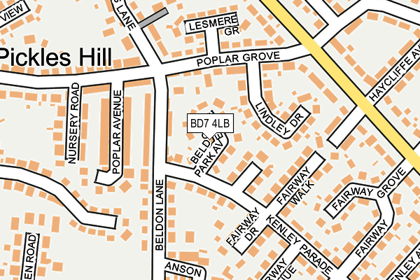 BD7 4LB map - OS OpenMap – Local (Ordnance Survey)