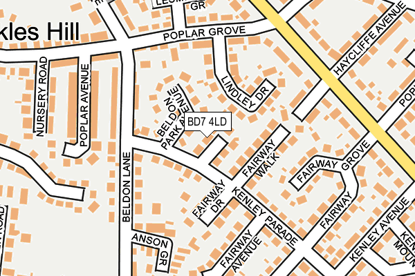 BD7 4LD map - OS OpenMap – Local (Ordnance Survey)