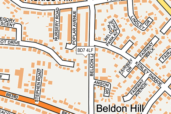 BD7 4LF map - OS OpenMap – Local (Ordnance Survey)
