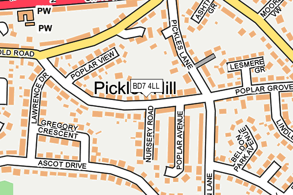 BD7 4LL map - OS OpenMap – Local (Ordnance Survey)