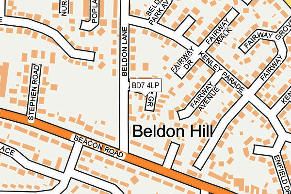 BD7 4LP map - OS OpenMap – Local (Ordnance Survey)