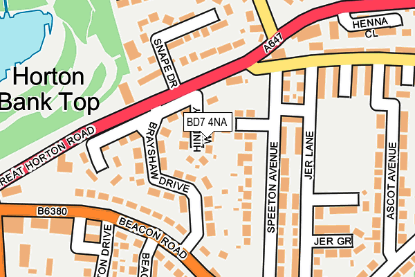 BD7 4NA map - OS OpenMap – Local (Ordnance Survey)