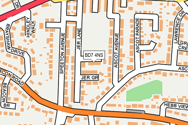 BD7 4NS map - OS OpenMap – Local (Ordnance Survey)