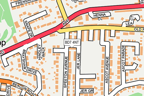 BD7 4NT map - OS OpenMap – Local (Ordnance Survey)