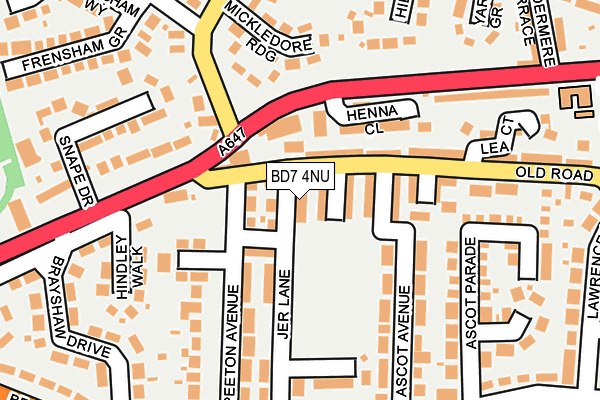 BD7 4NU map - OS OpenMap – Local (Ordnance Survey)