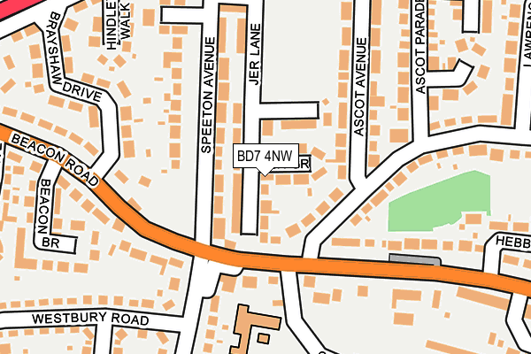 BD7 4NW map - OS OpenMap – Local (Ordnance Survey)