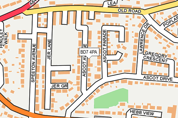 BD7 4PA map - OS OpenMap – Local (Ordnance Survey)