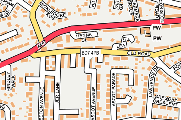 BD7 4PB map - OS OpenMap – Local (Ordnance Survey)
