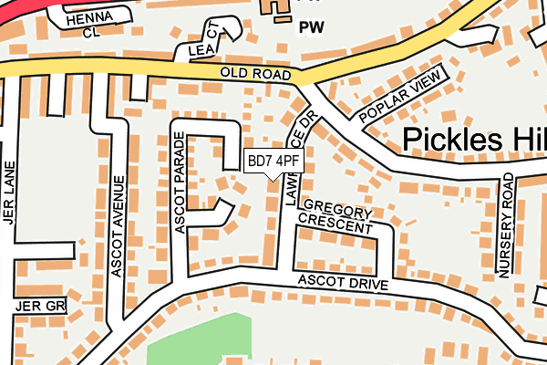 BD7 4PF map - OS OpenMap – Local (Ordnance Survey)
