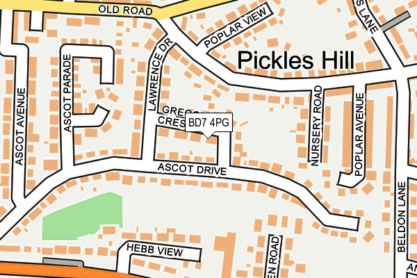 BD7 4PG map - OS OpenMap – Local (Ordnance Survey)