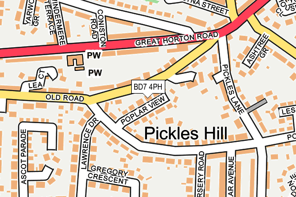 BD7 4PH map - OS OpenMap – Local (Ordnance Survey)