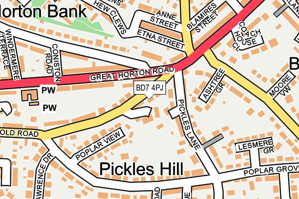 BD7 4PJ map - OS OpenMap – Local (Ordnance Survey)