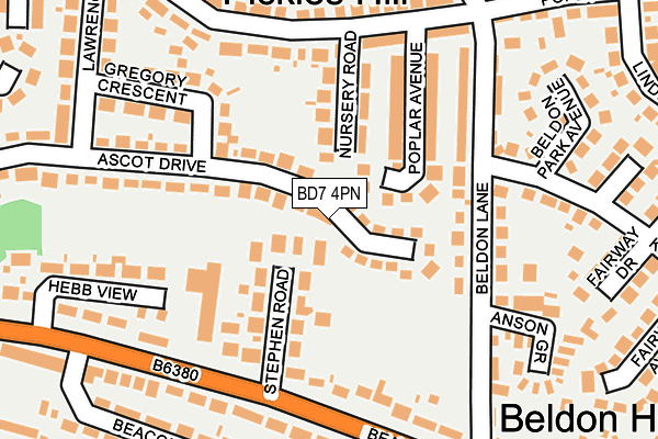 BD7 4PN map - OS OpenMap – Local (Ordnance Survey)