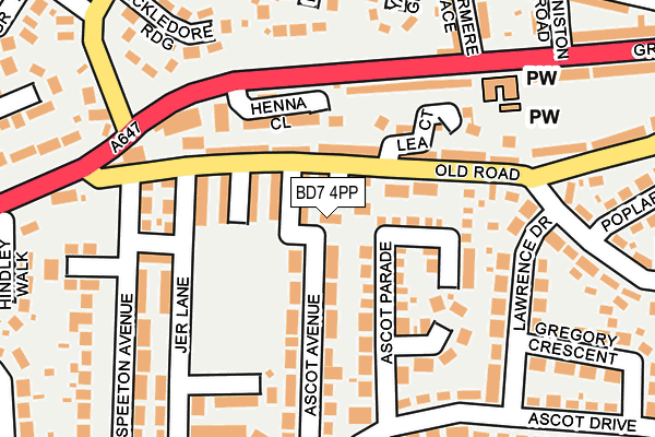 BD7 4PP map - OS OpenMap – Local (Ordnance Survey)