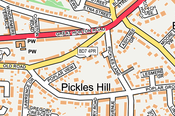BD7 4PR map - OS OpenMap – Local (Ordnance Survey)