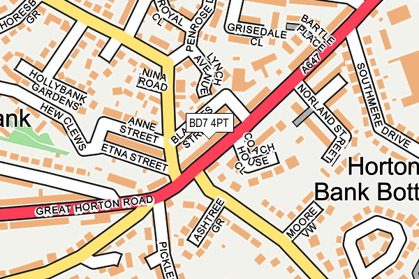 BD7 4PT map - OS OpenMap – Local (Ordnance Survey)