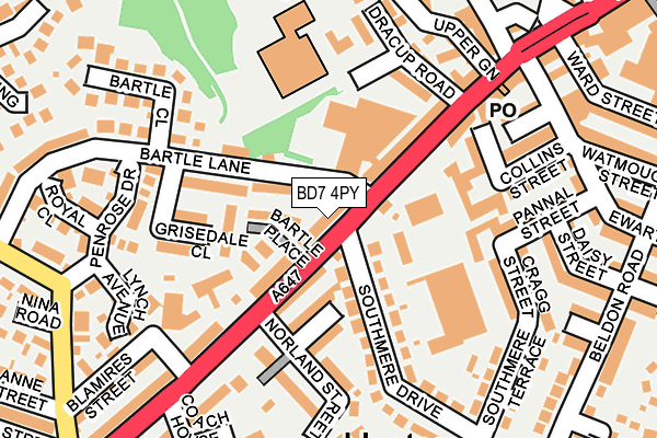 BD7 4PY map - OS OpenMap – Local (Ordnance Survey)