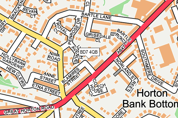 BD7 4QB map - OS OpenMap – Local (Ordnance Survey)