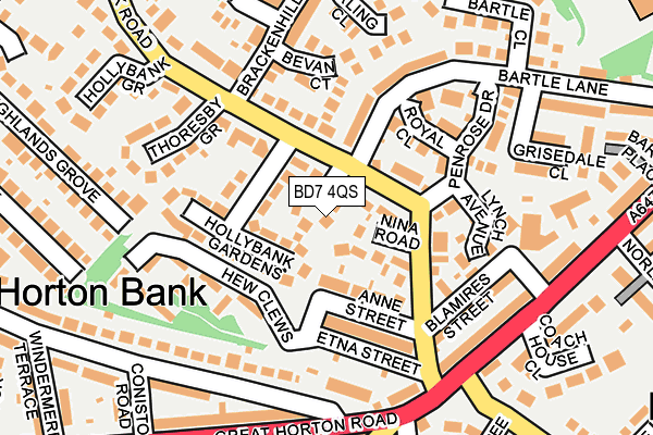 BD7 4QS map - OS OpenMap – Local (Ordnance Survey)