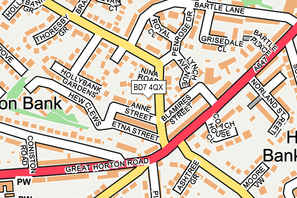 BD7 4QX map - OS OpenMap – Local (Ordnance Survey)