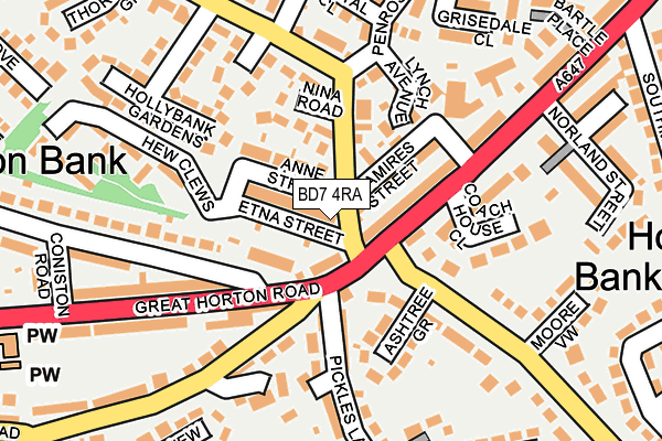 BD7 4RA map - OS OpenMap – Local (Ordnance Survey)