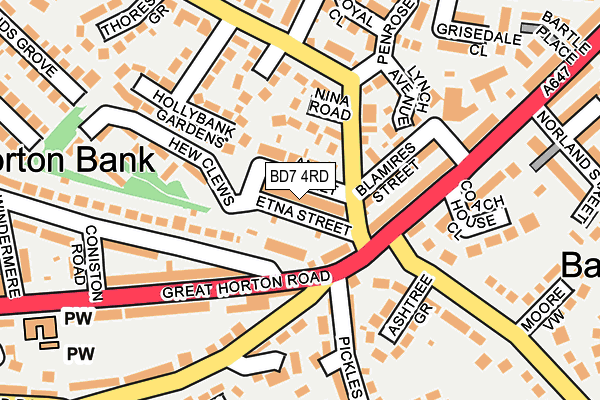 BD7 4RD map - OS OpenMap – Local (Ordnance Survey)