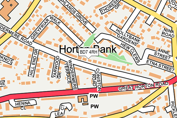 BD7 4RH map - OS OpenMap – Local (Ordnance Survey)
