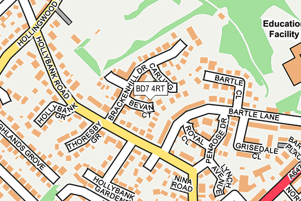BD7 4RT map - OS OpenMap – Local (Ordnance Survey)