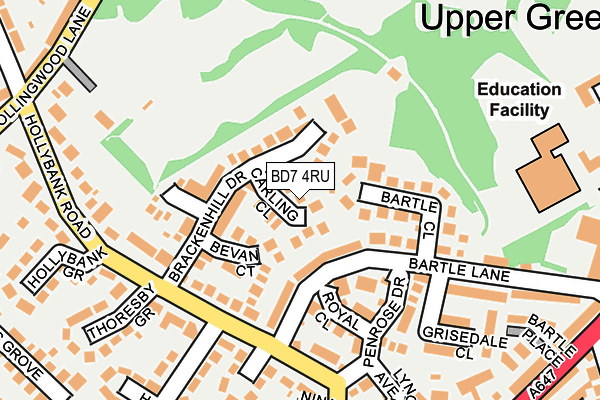 BD7 4RU map - OS OpenMap – Local (Ordnance Survey)