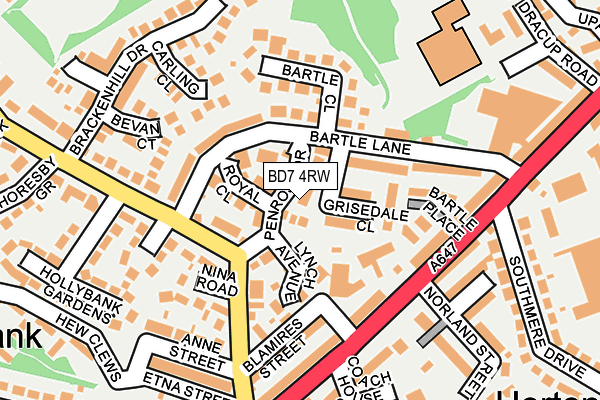 BD7 4RW map - OS OpenMap – Local (Ordnance Survey)