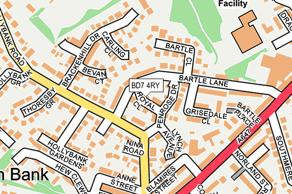 BD7 4RY map - OS OpenMap – Local (Ordnance Survey)