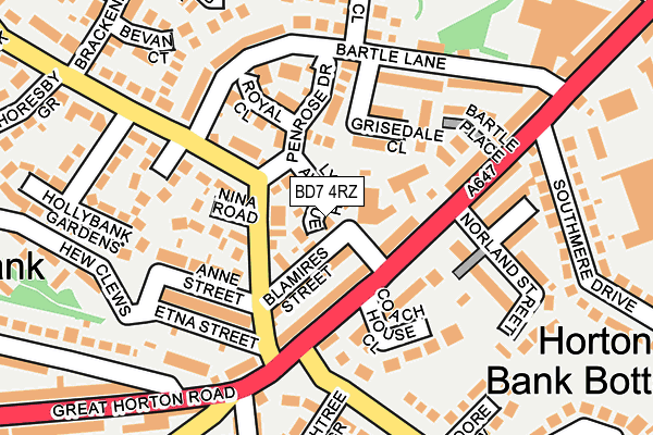 BD7 4RZ map - OS OpenMap – Local (Ordnance Survey)