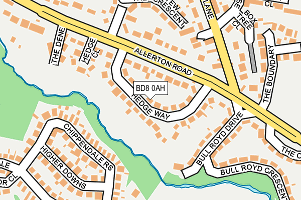 BD8 0AH map - OS OpenMap – Local (Ordnance Survey)