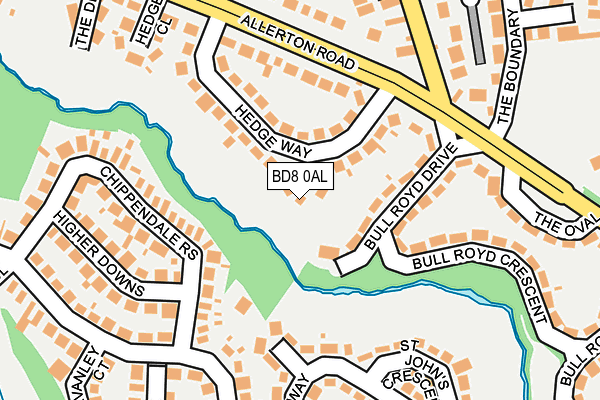 BD8 0AL map - OS OpenMap – Local (Ordnance Survey)