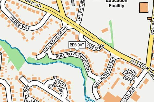 BD8 0AT map - OS OpenMap – Local (Ordnance Survey)
